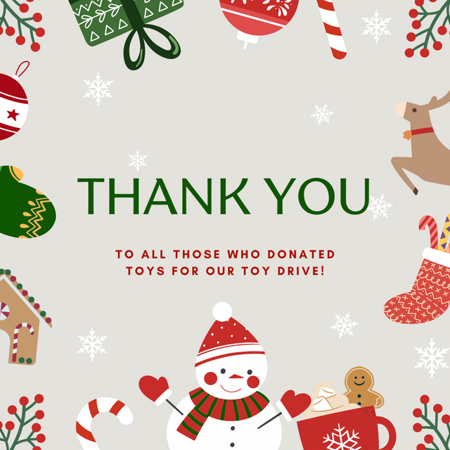 A Thank You to the Alameda Community for Supporting our Christmas Toy Drive